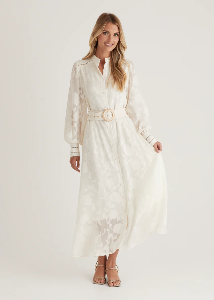 Roxi Maxi Dress - Off White - Honorern