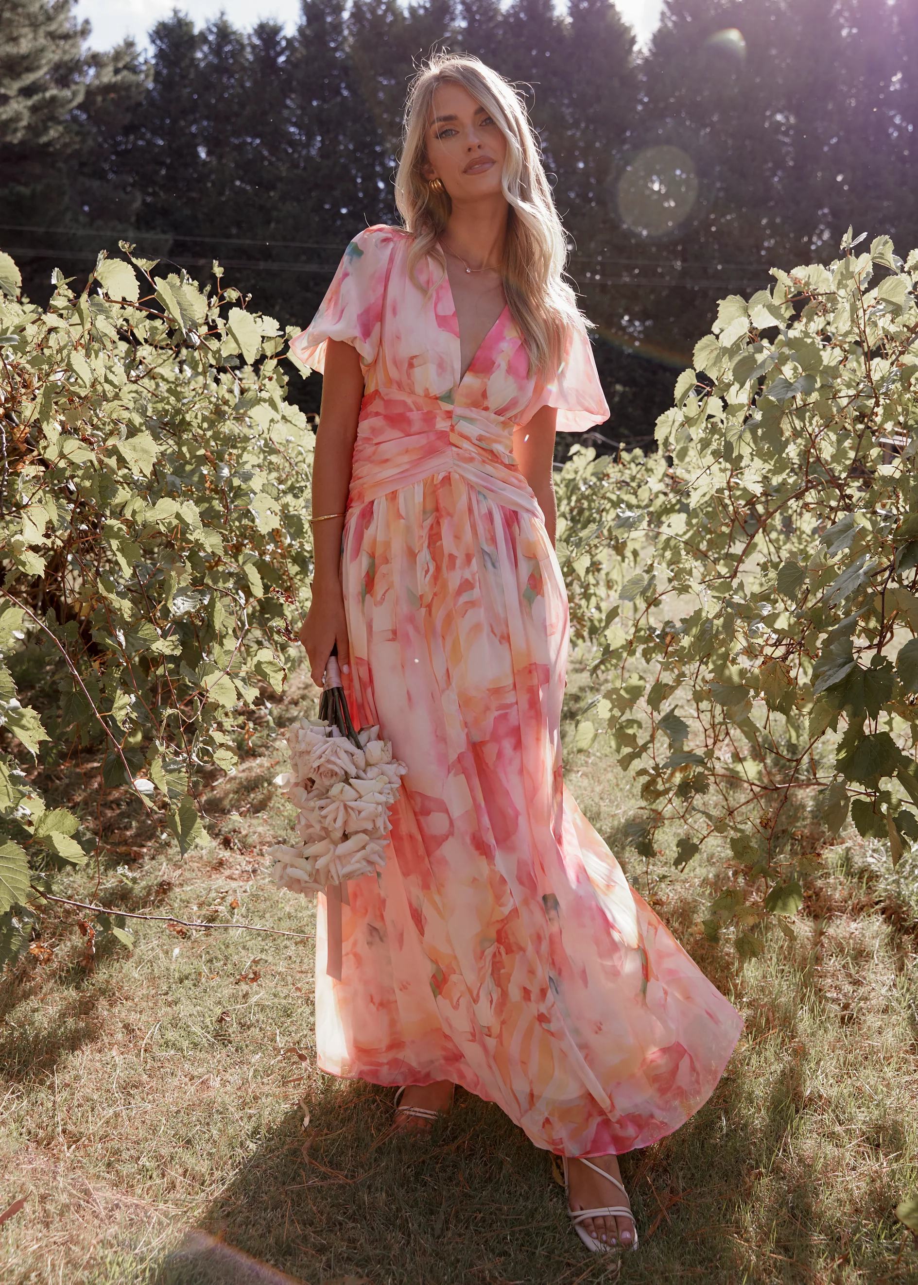 Aubree Maxi Dress - Ruby Splash - Honorern