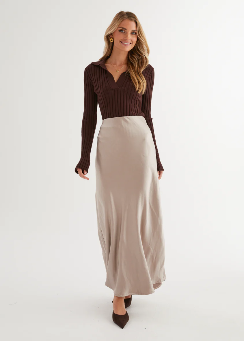 Rosalie Midi Skirt - Taupe - Honorern