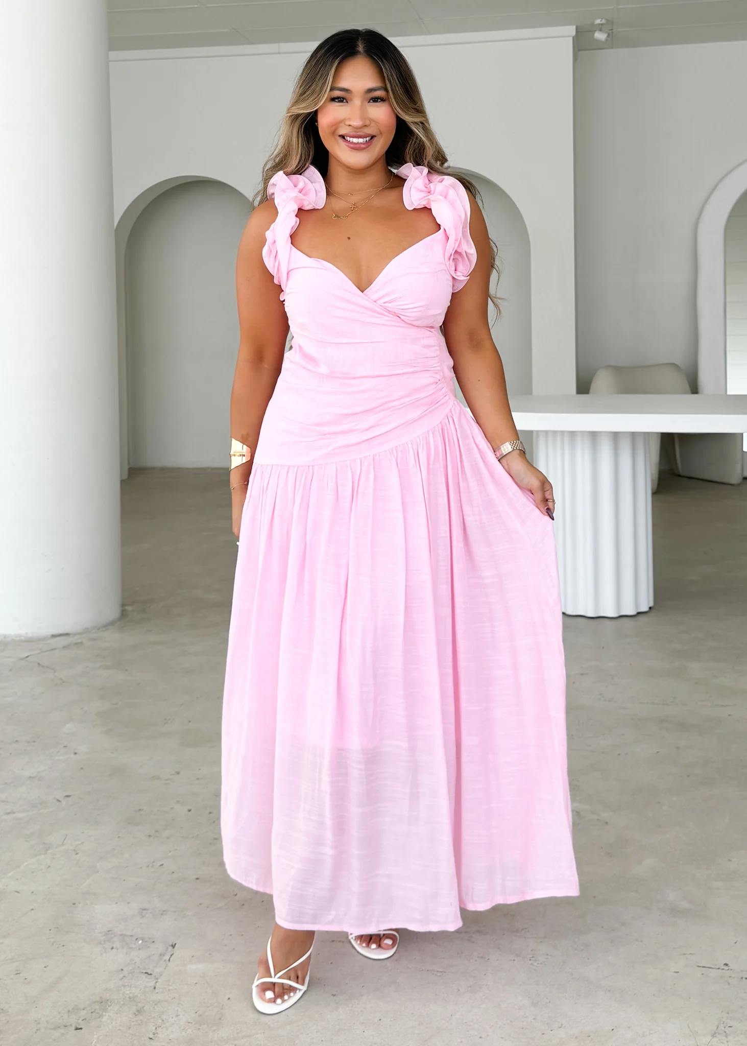 Allara Maxi Dress - Blush - Honorern