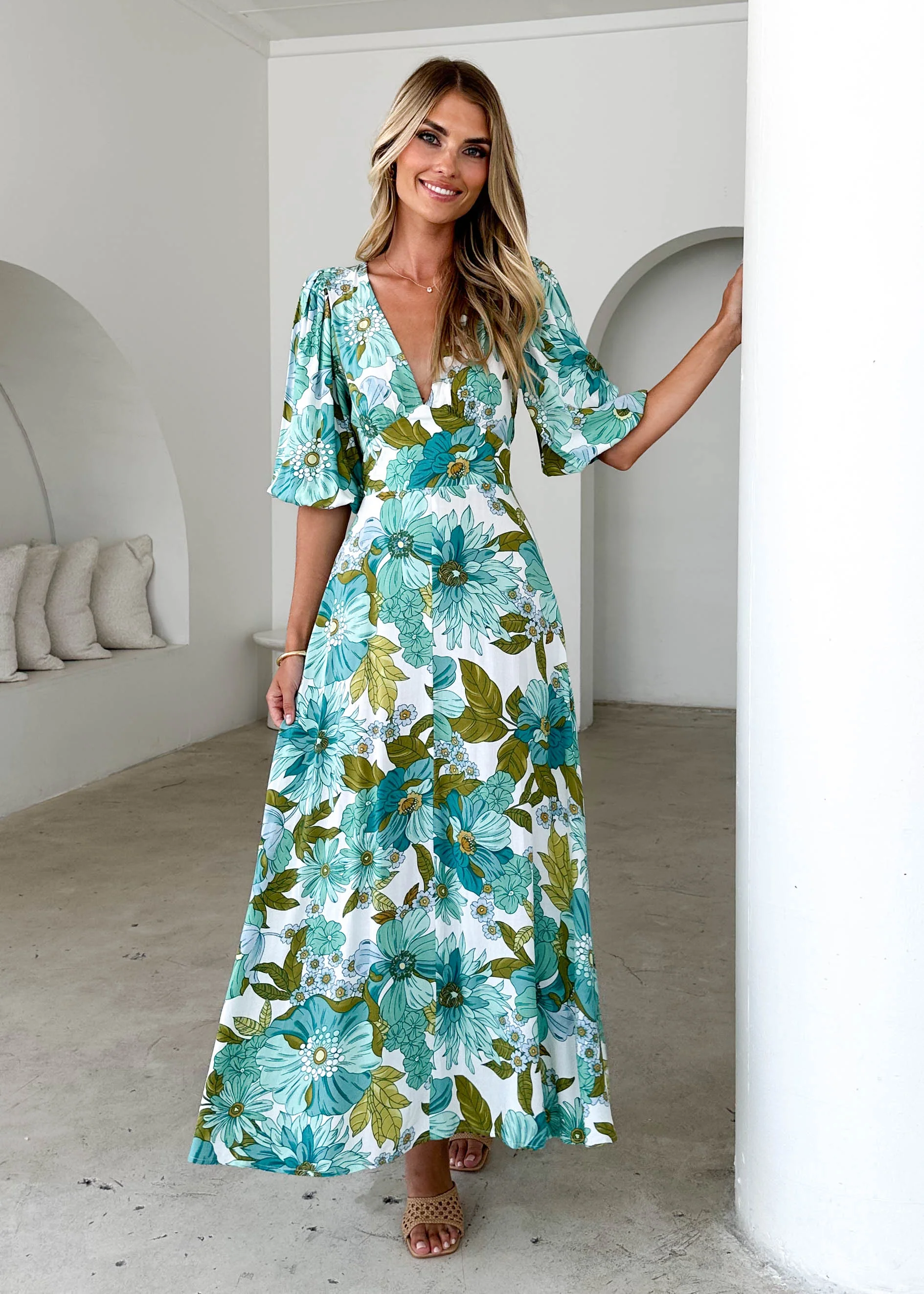 Daphne Maxi Dress - Amaya Green - Honorern