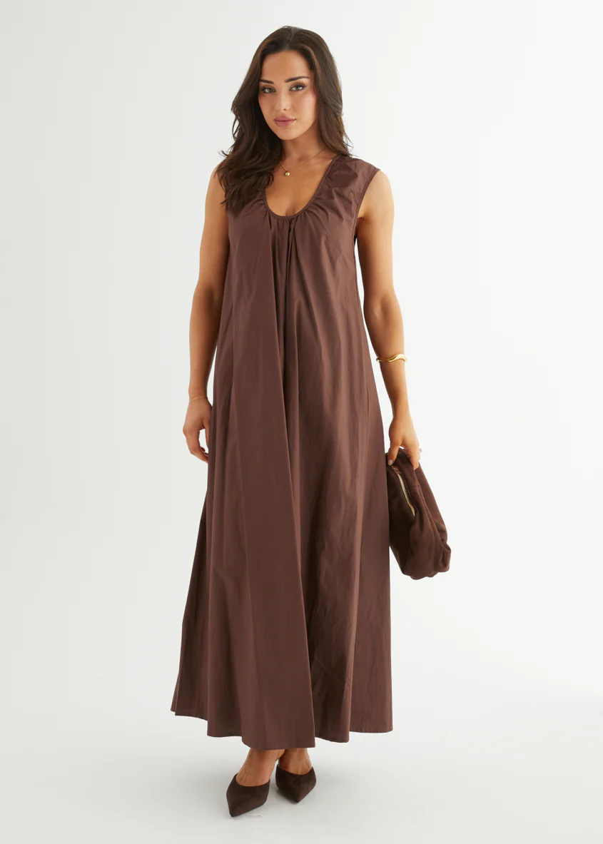 Casandra Maxi Dress - Chocolate - Honorern