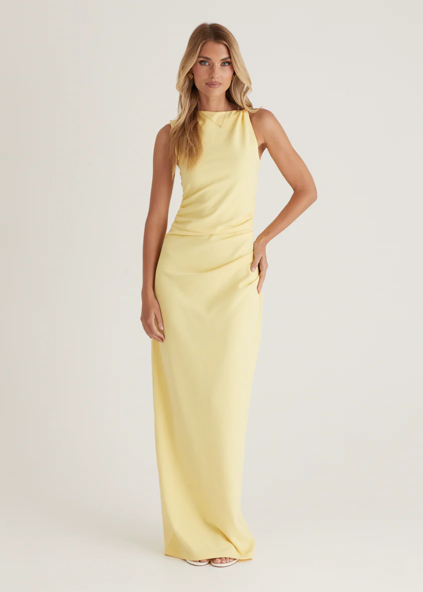 Rosita Maxi Dress - Lemon - Honorern