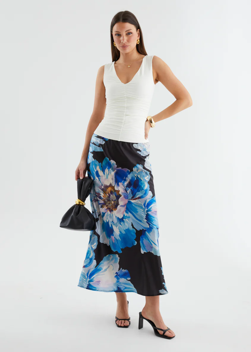 Allie Maxi Skirt - Midnight Bloom - Honorern