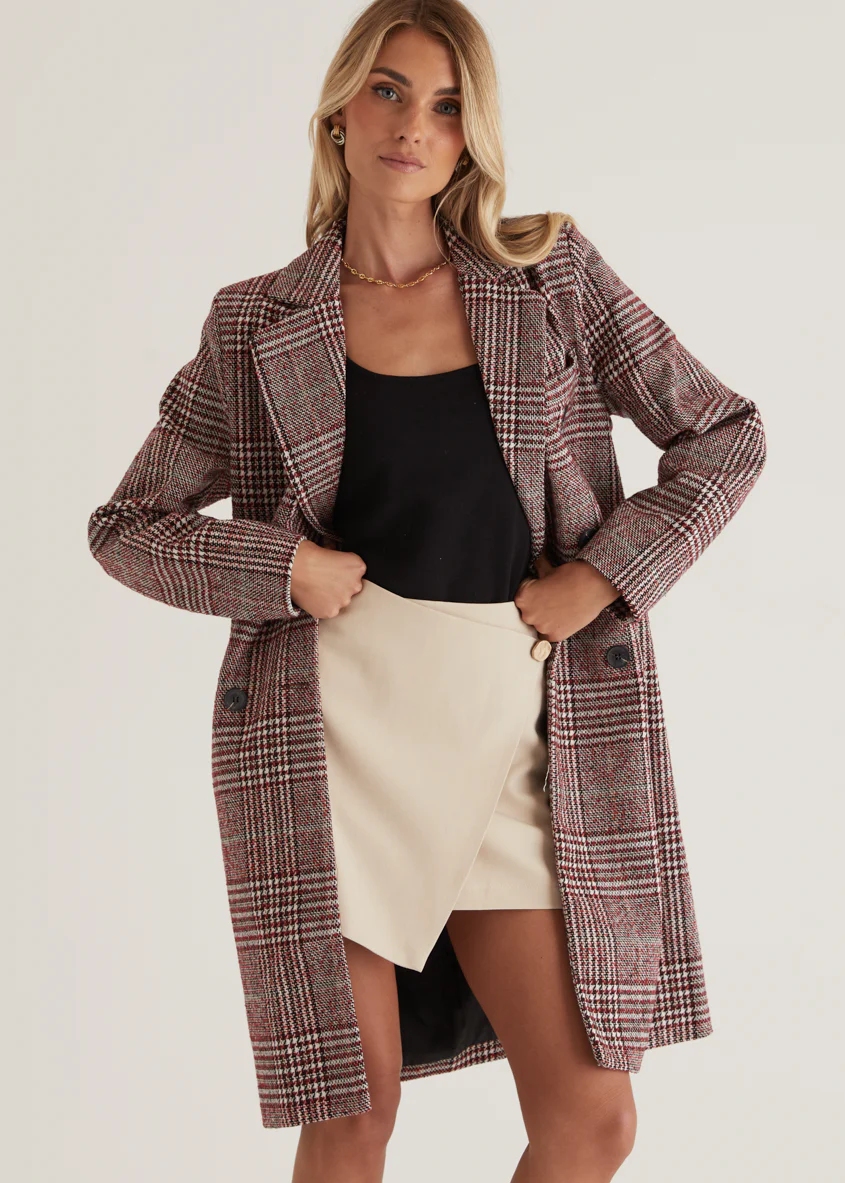 Jarren Coat - Red Check - Honorern