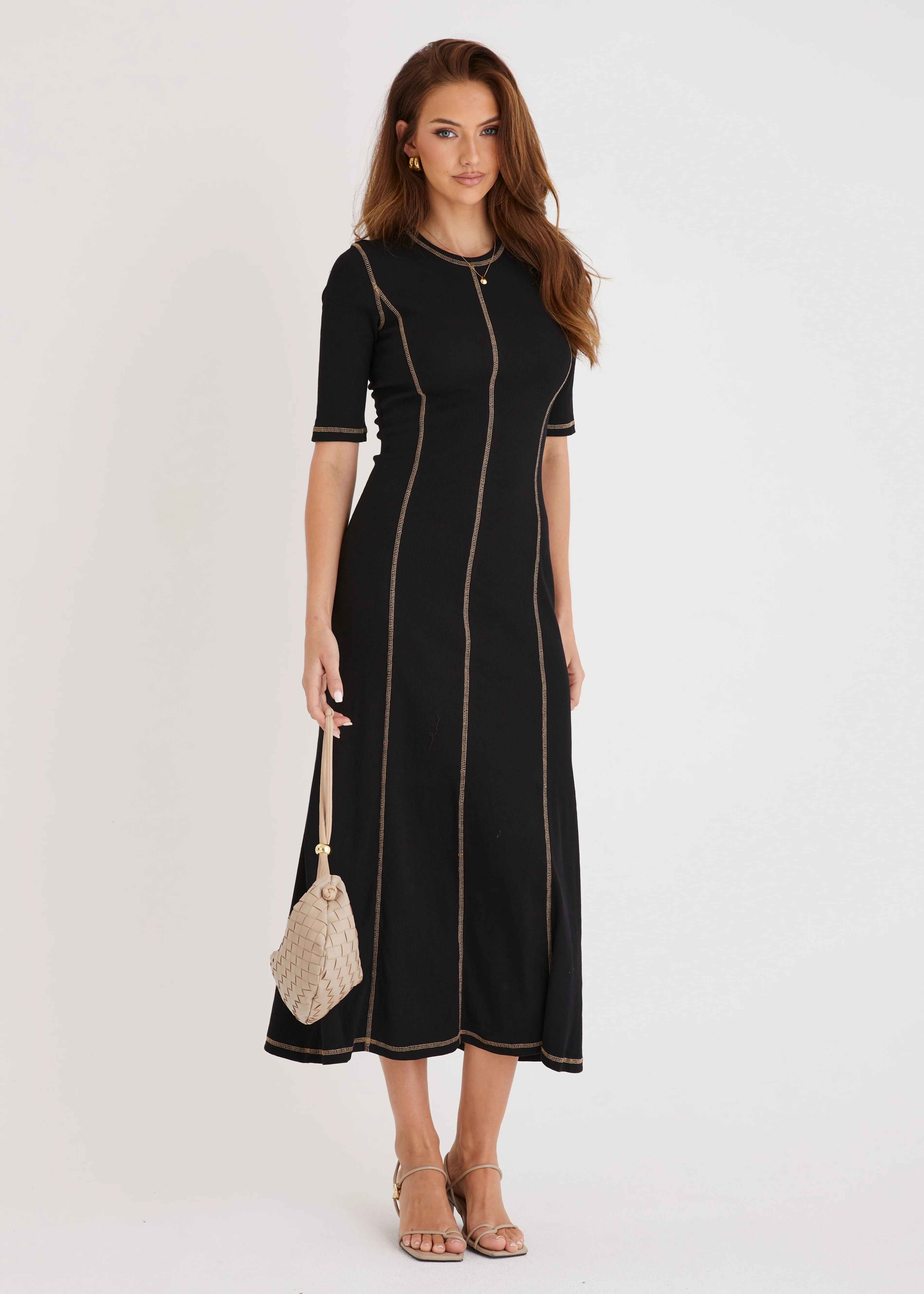 Simba Midi Dress - Black - Honorern