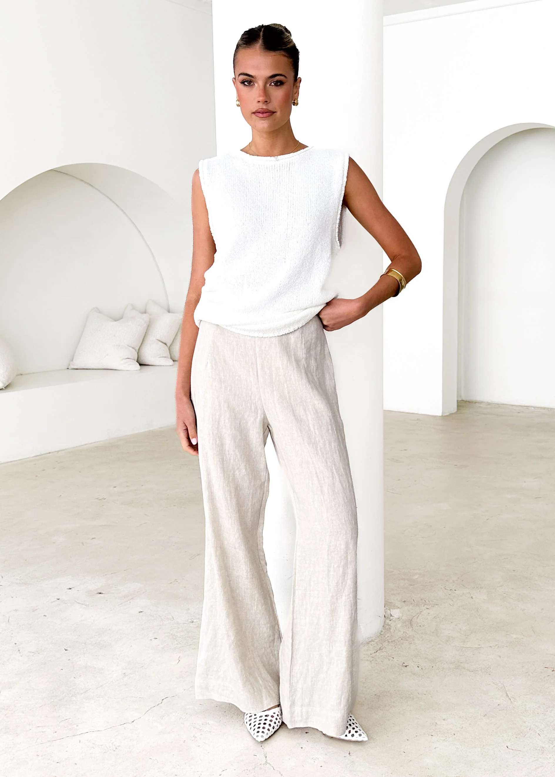 Zoeva Knit Top - Off White - Honorern