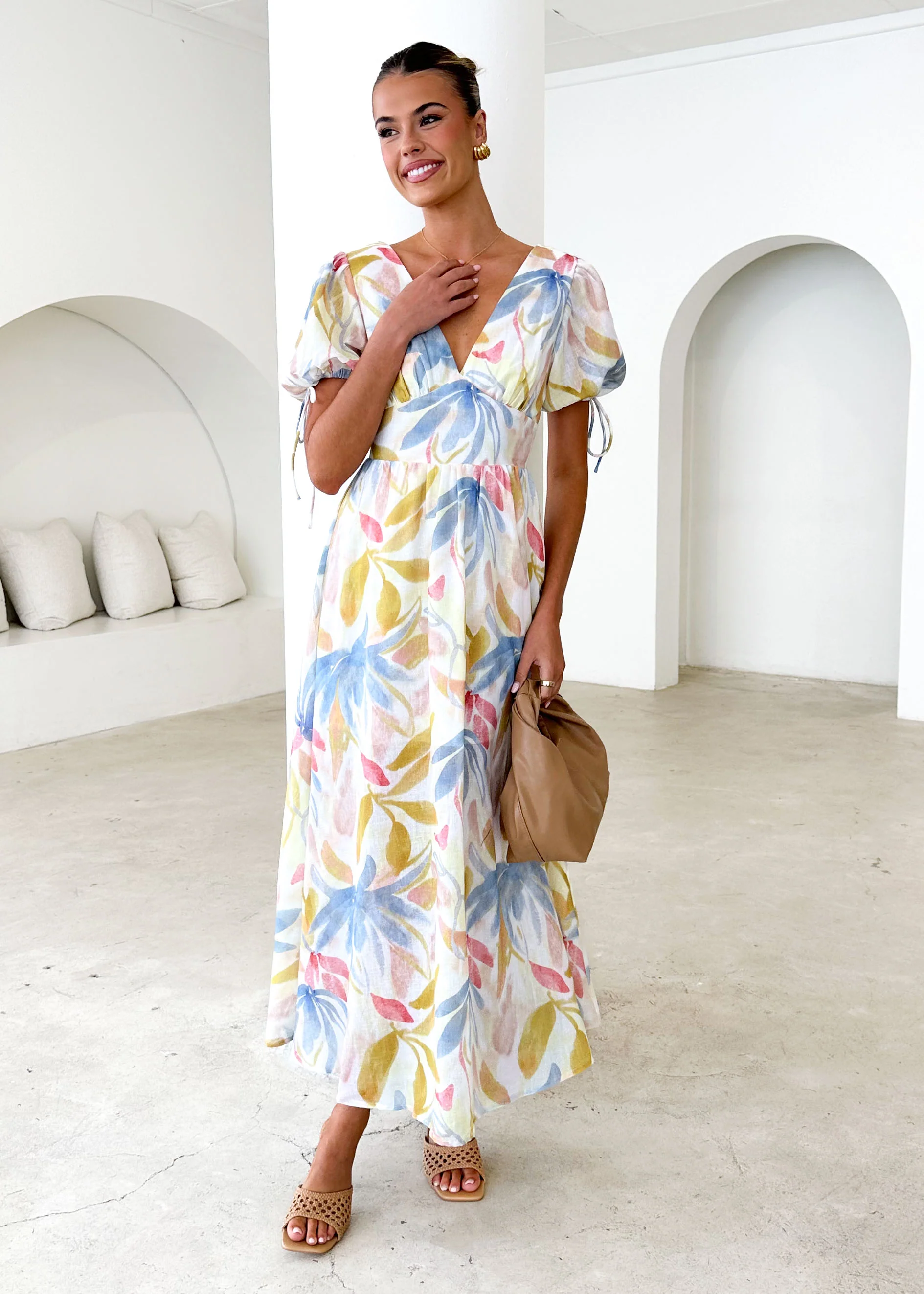 Malu Maxi Dress - Blue Palm - Honorern