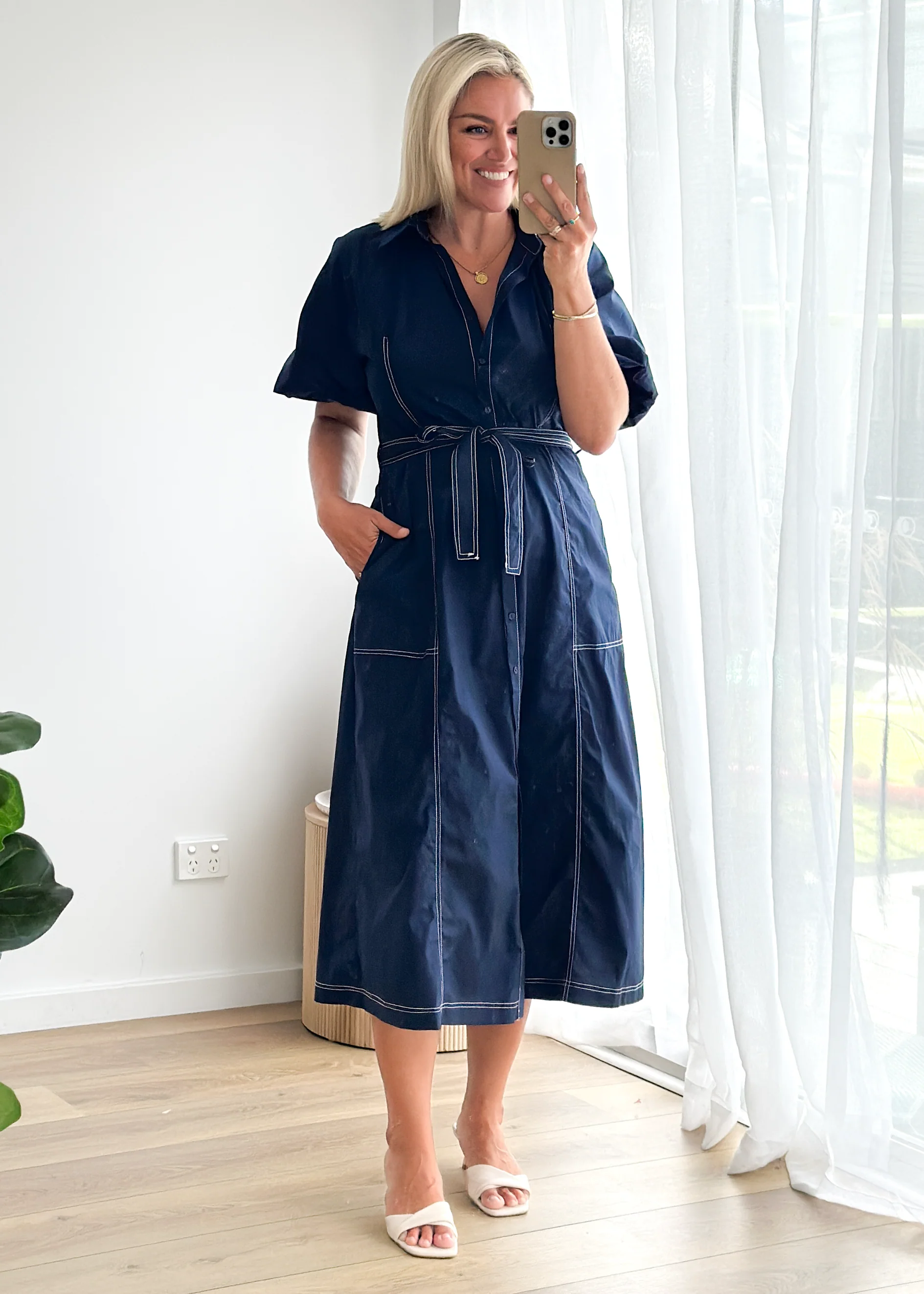 Pintura Midi Dress - Navy - Honorern