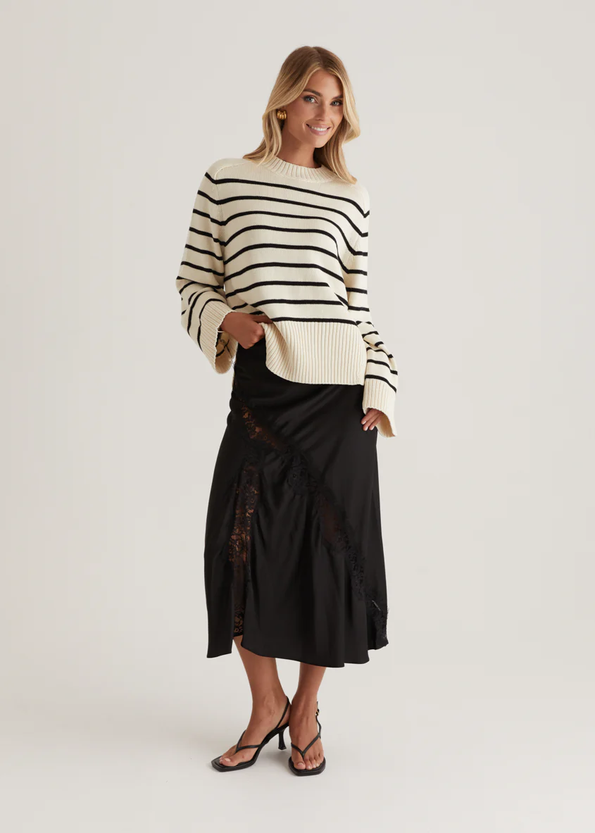 Eva Sweater - Navy Stripe - Honorern