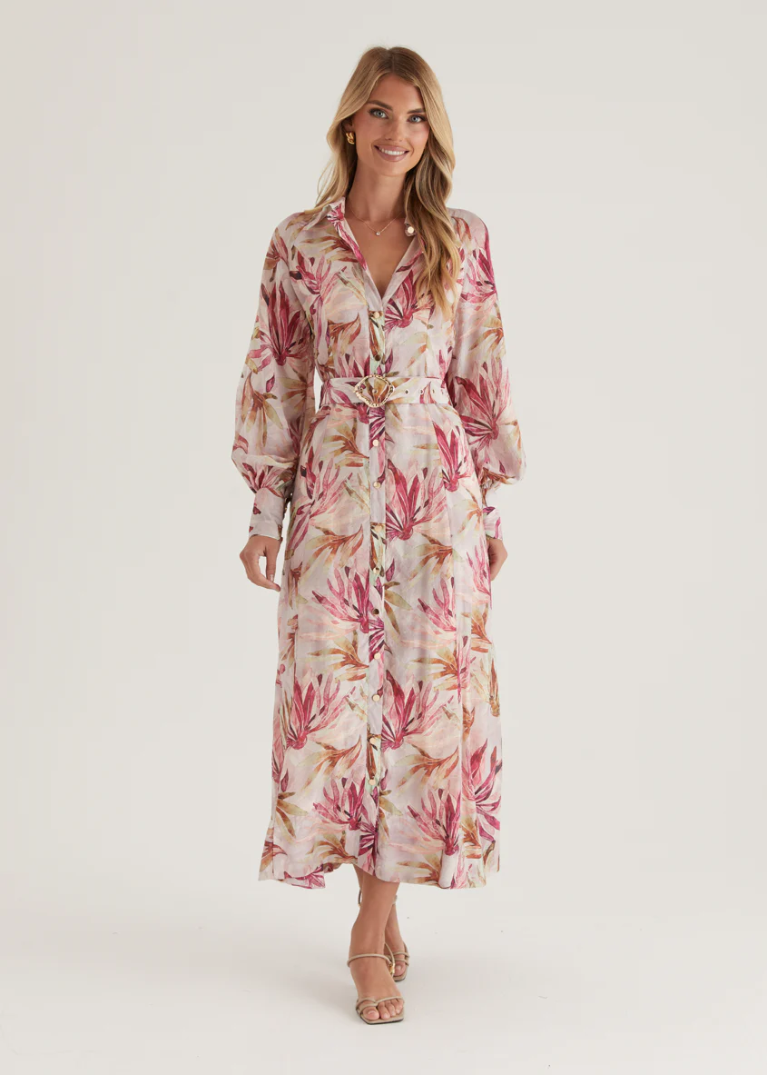 Adria Maxi Dress - Plum Floral - Honorern