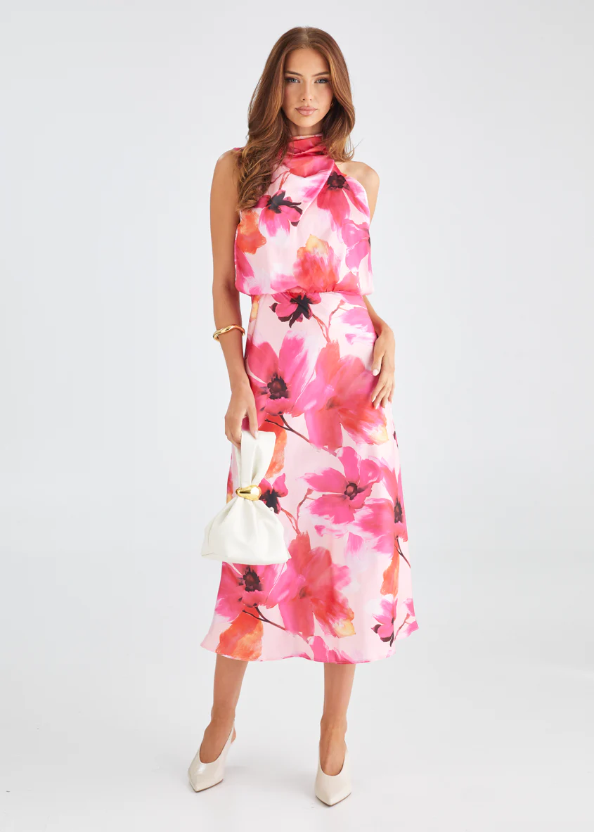 Joiss Maxi Dress - Raspberry Floral - Honorern