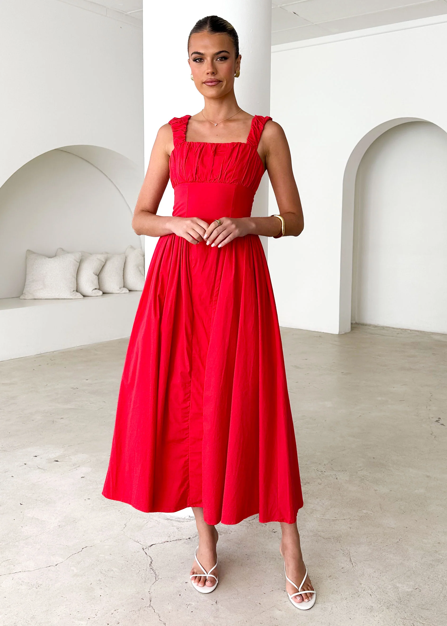 Catania Maxi Dress - Red - Honorern