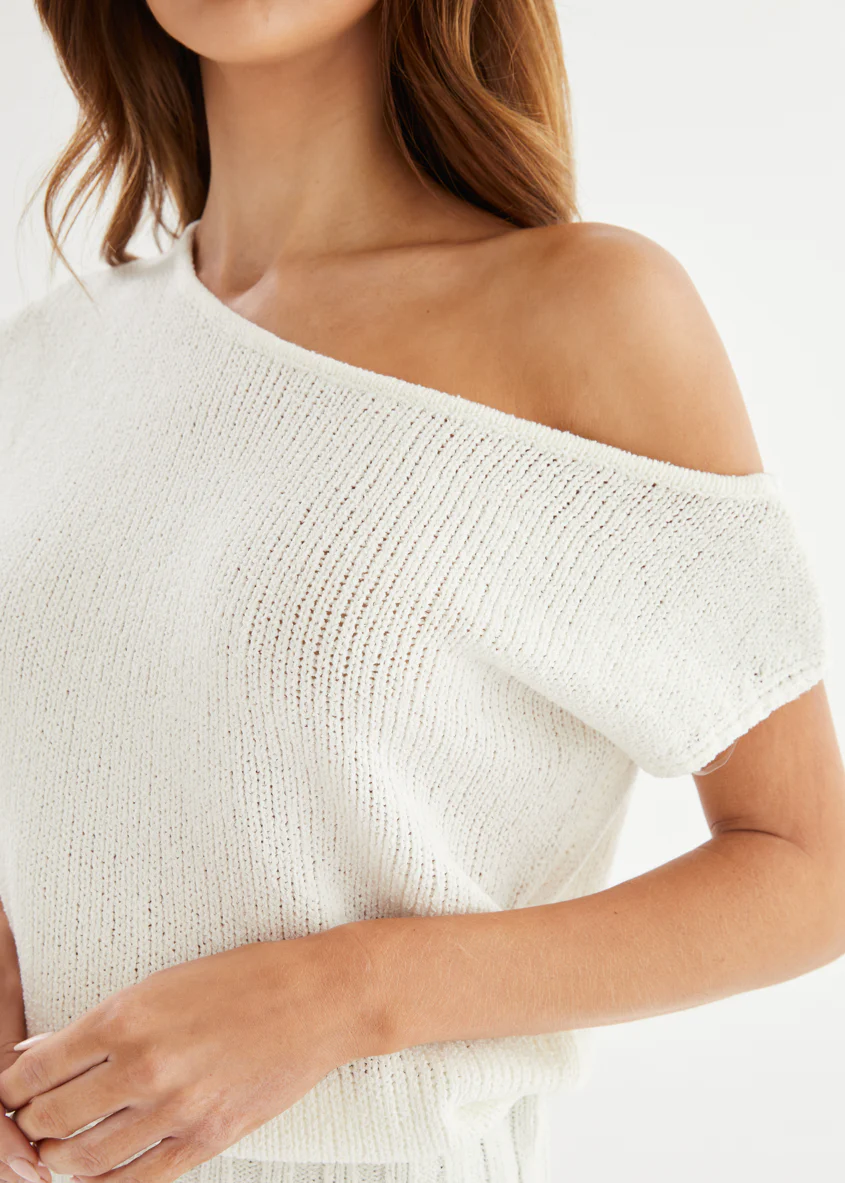 Milana Drop Shoulder Top - Off White - Honorern