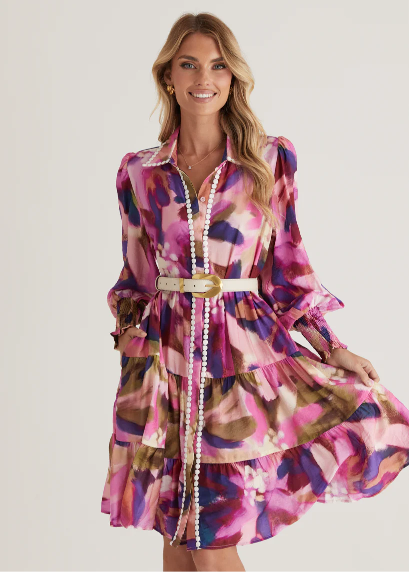 Santorini Dress - Orchid Floral - Honorern