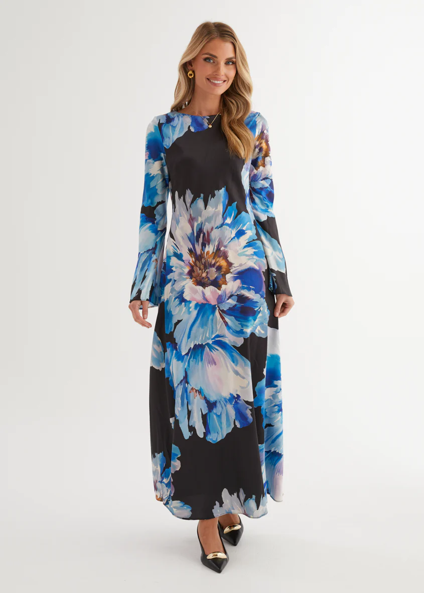 Romance Maxi Dress - Midnight Bloom - Honorern