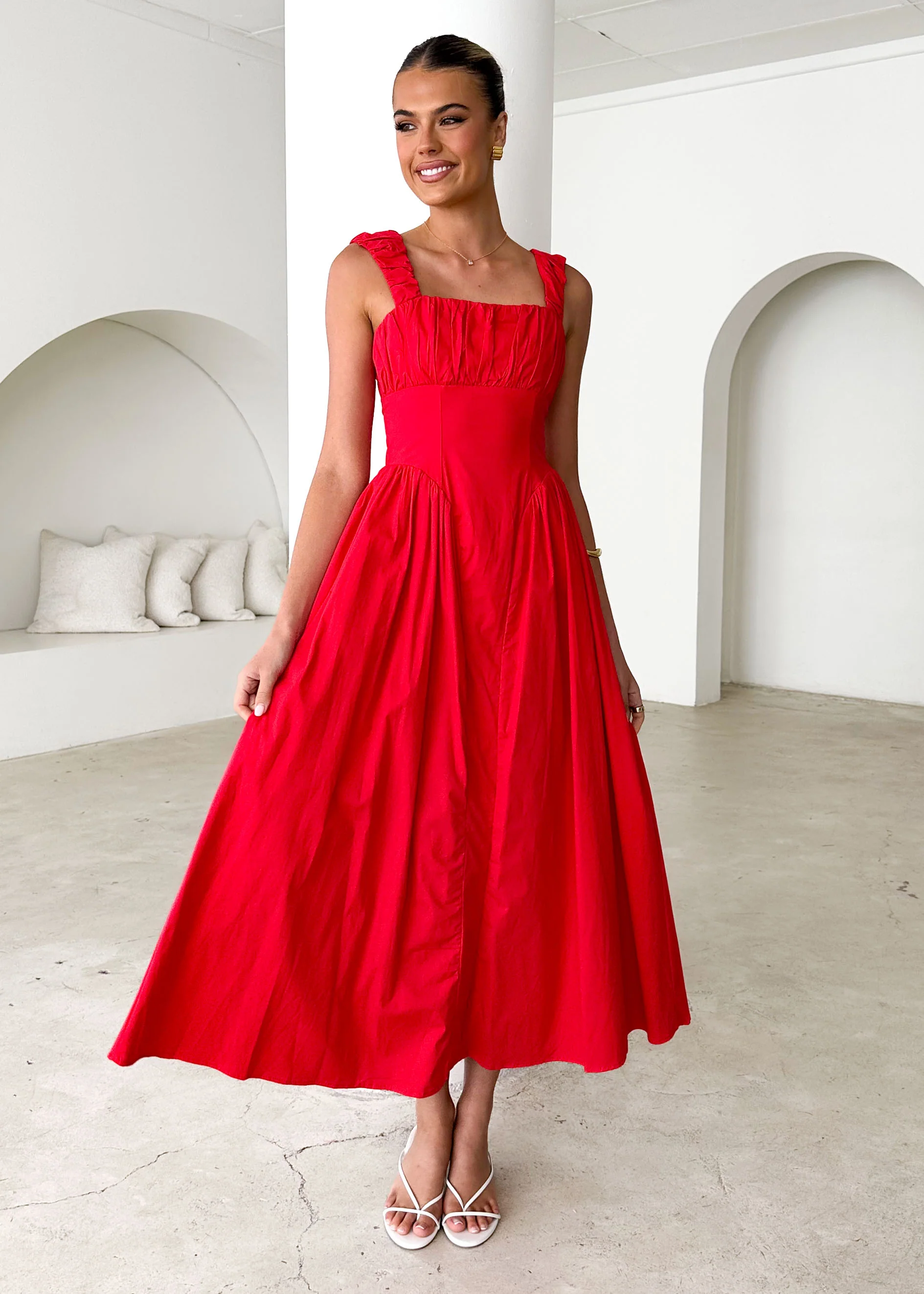 Catania Maxi Dress - Red - Honorern