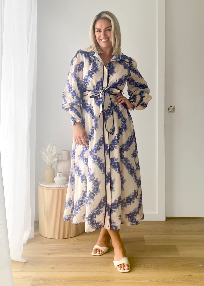 Rosemary Maxi Dress - Blue Floral - Honorern