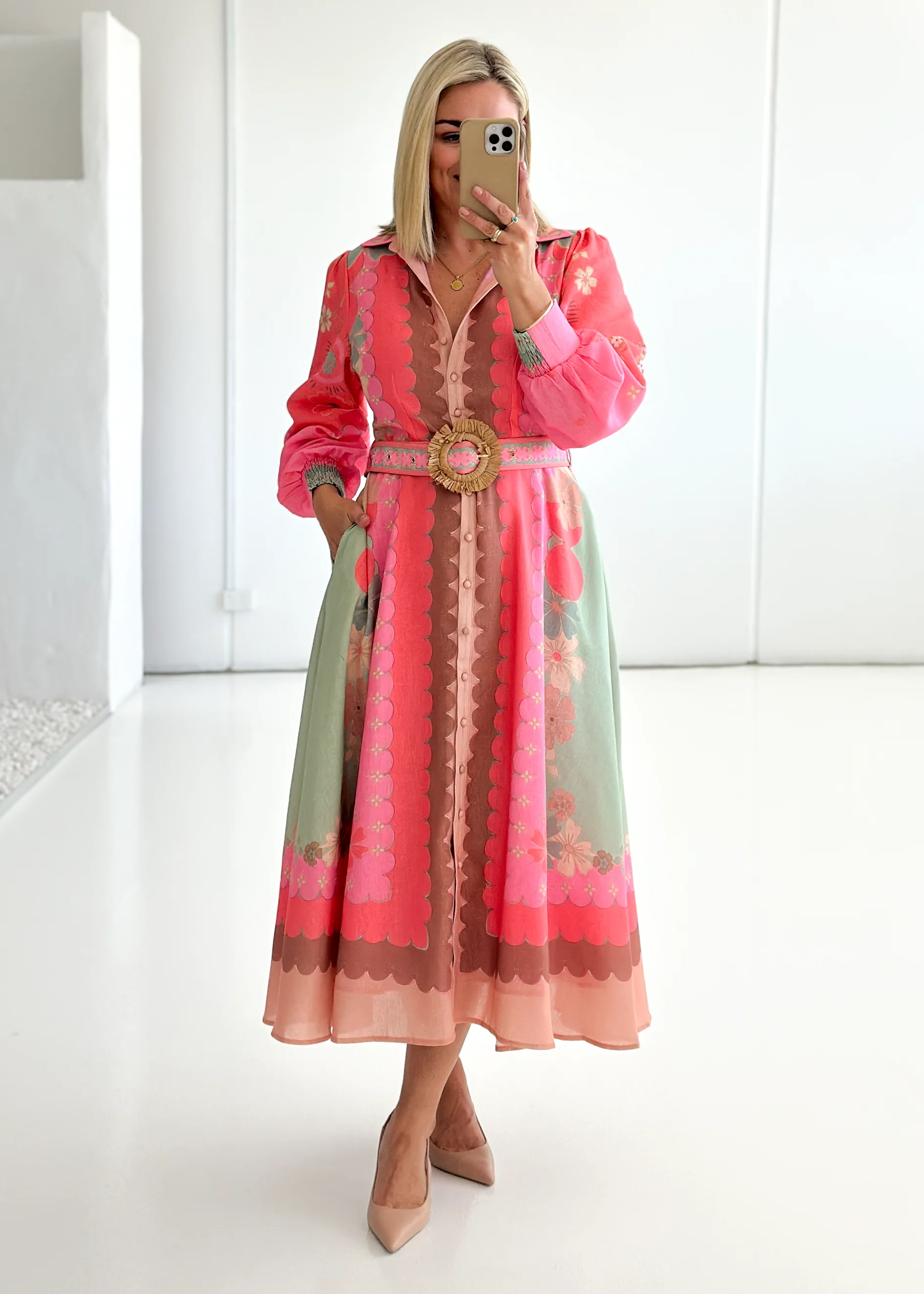 Entity Midi Dress - Melon Floral - Honorern