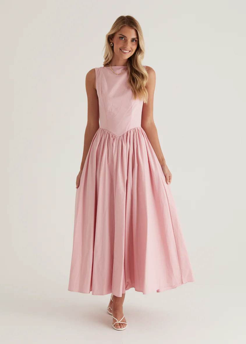 Bessie Maxi Dress - Pink - Honorern