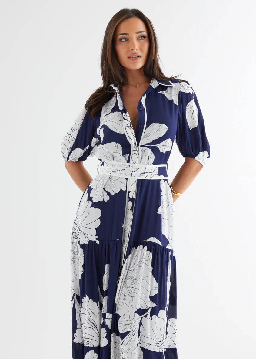 Miranda Maxi Dress - Navy Bloom - Honorern