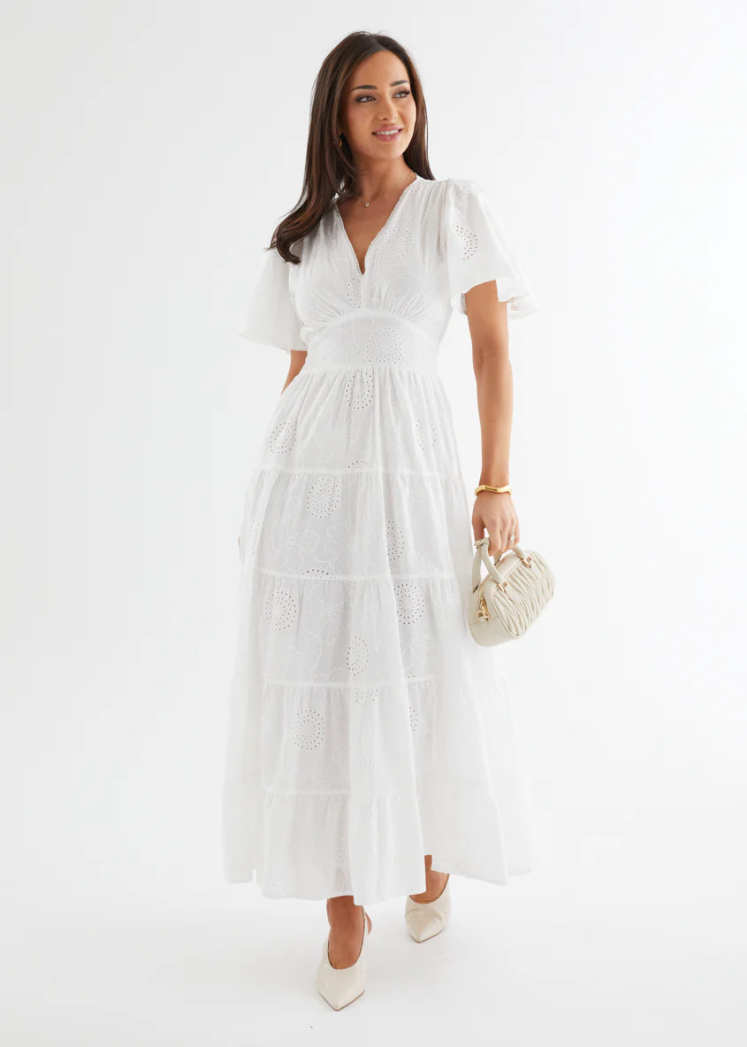 Alexa Maxi Dress - Off White - Honorern