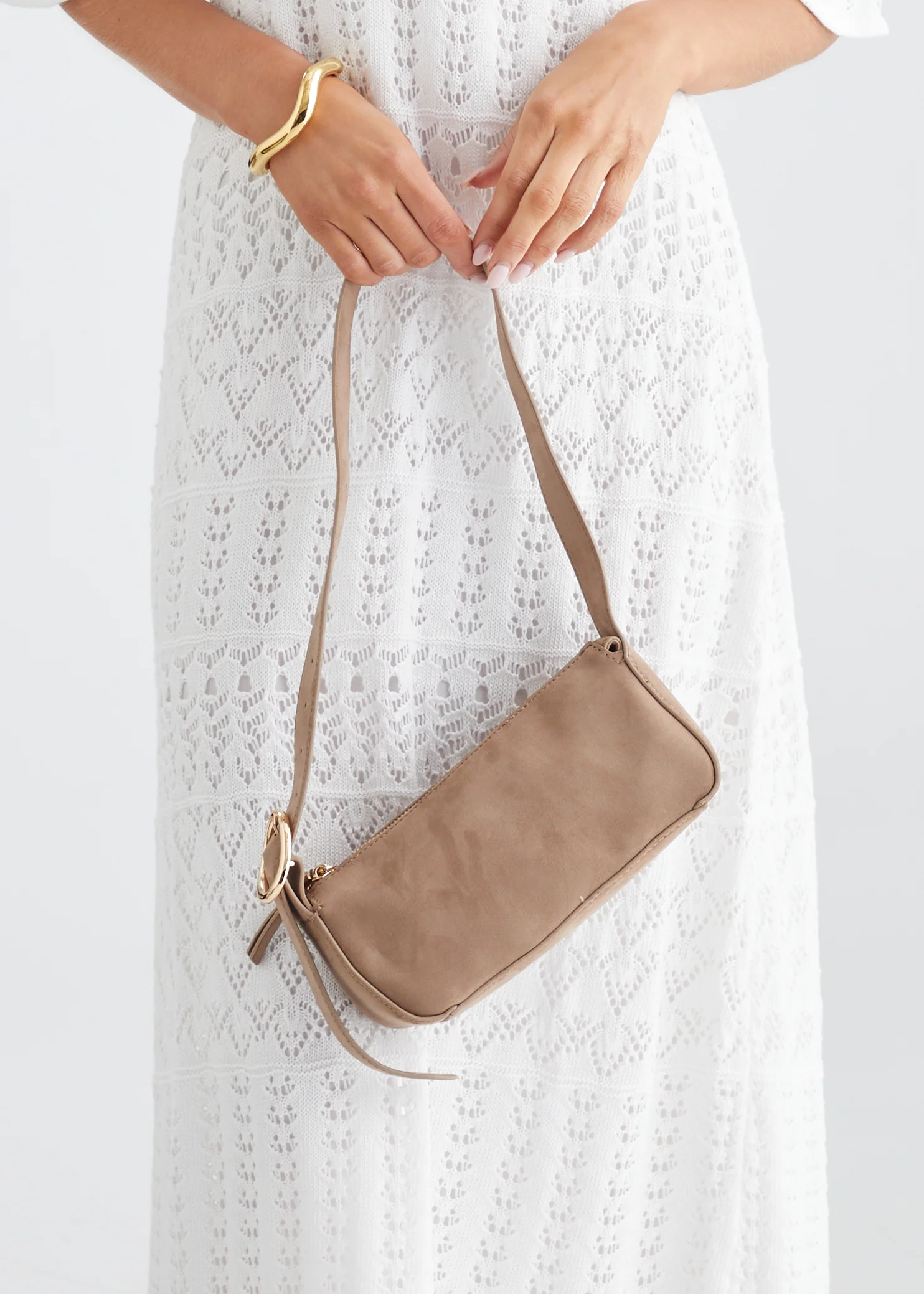Hailey Shoulder Bag - Fawn Suede - Honorern