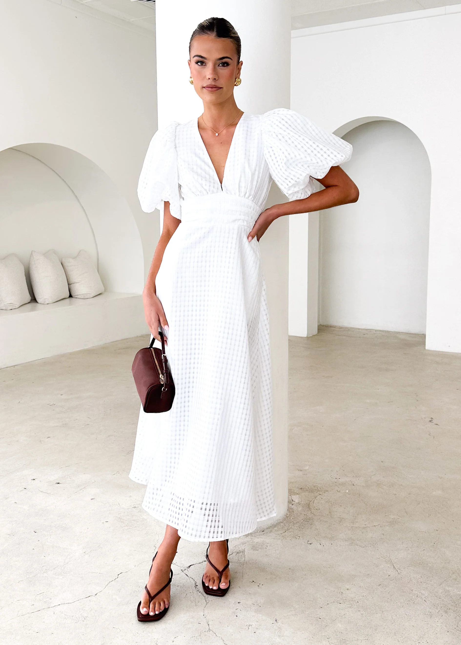 Chella Maxi Dress - Off White - Honorern