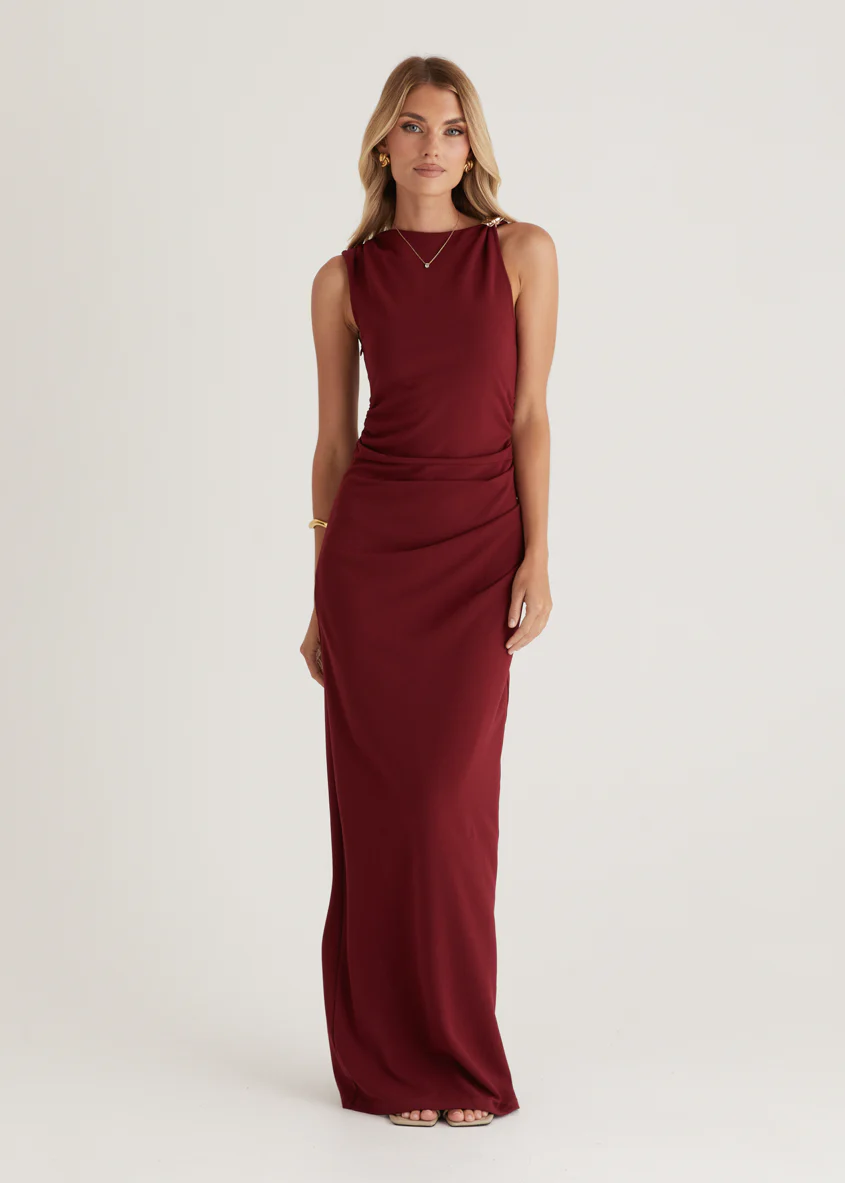 Rosita Maxi Dress - Burgundy - Honorern