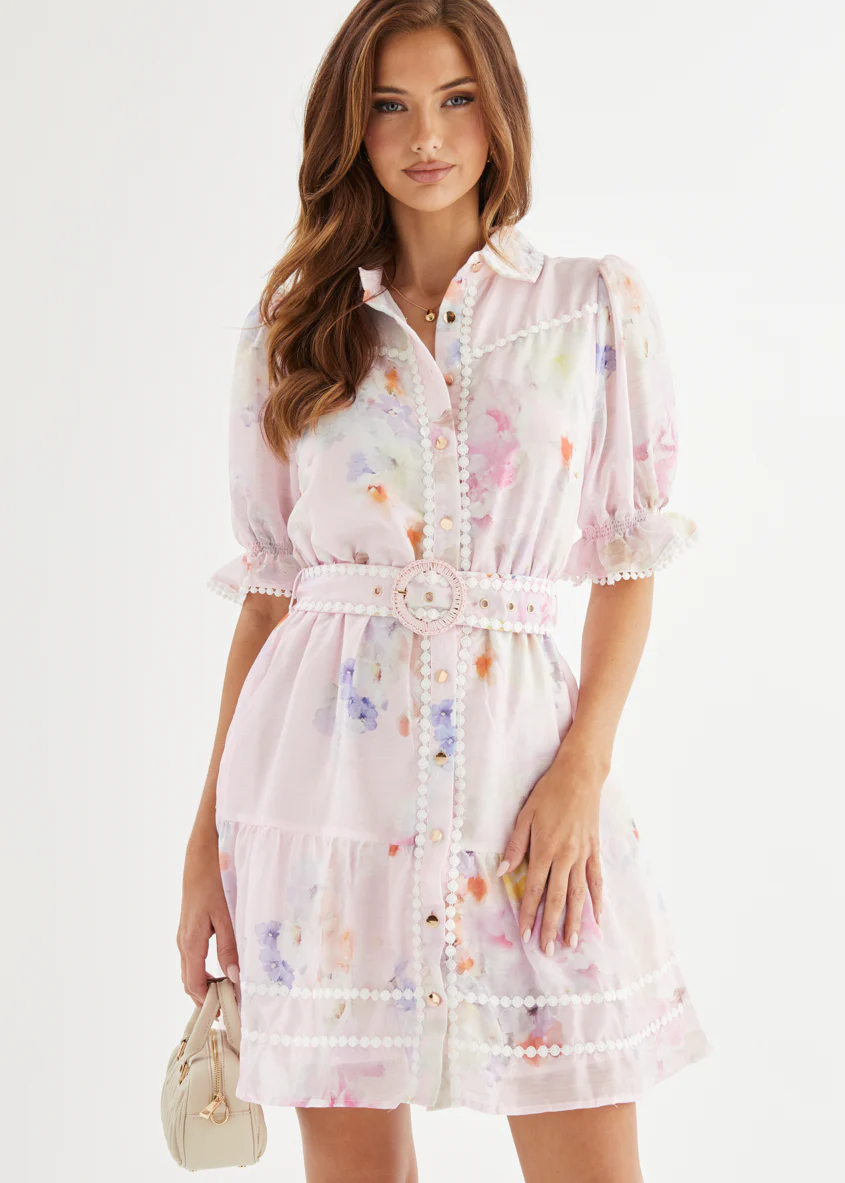 Celetia Dress - Pink Floral - Honorern