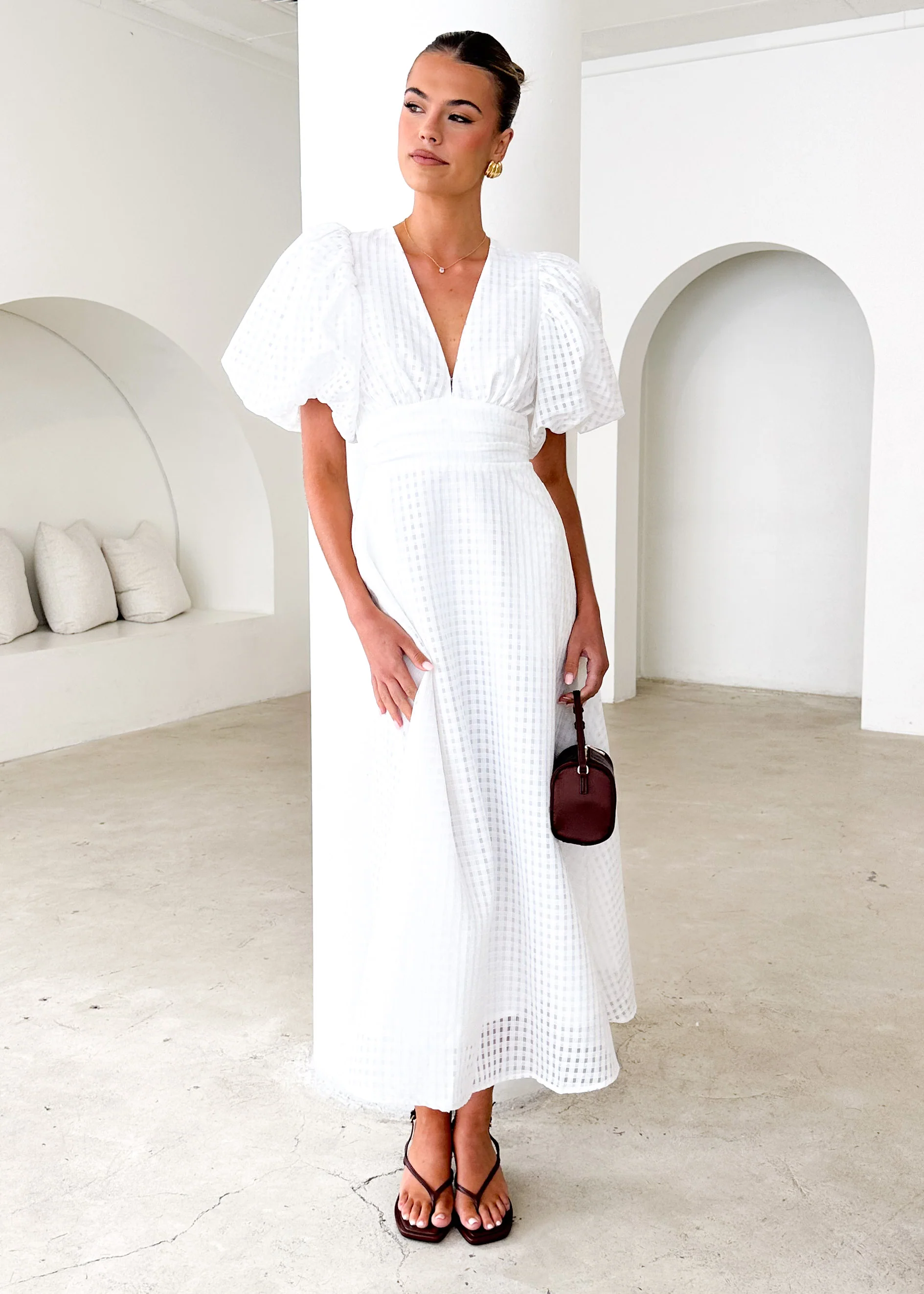 Chella Maxi Dress - Off White - Honorern
