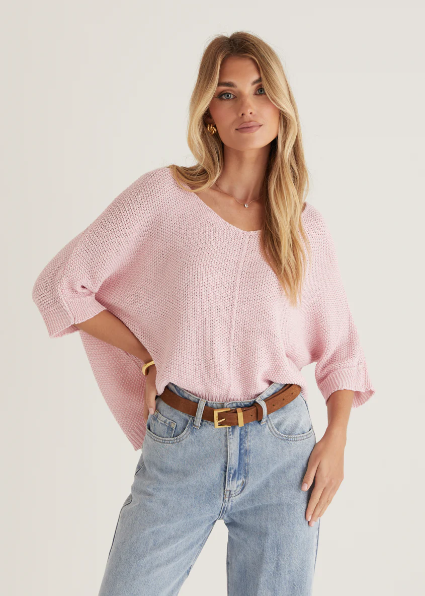 Kameron Knit Top - Blush - Honorern