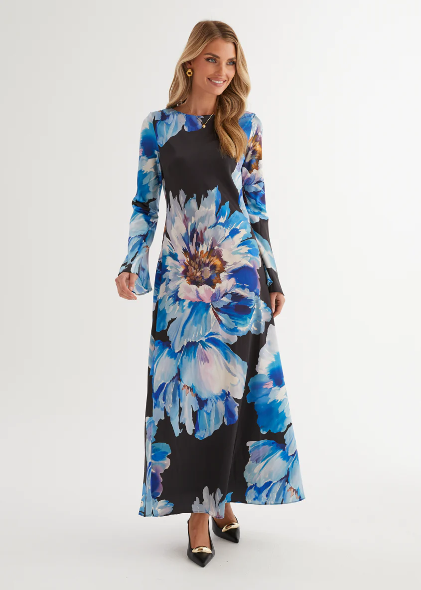 Romance Maxi Dress - Midnight Bloom - Honorern