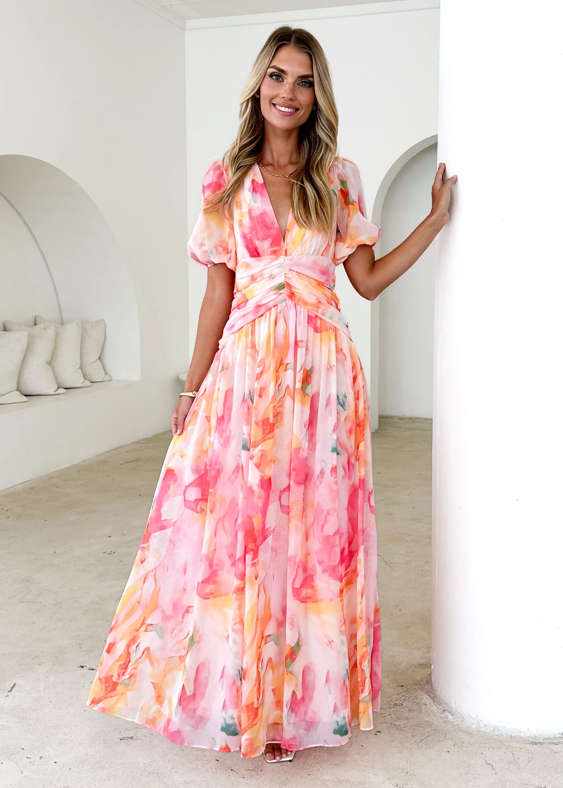 Aubree Maxi Dress - Ruby Splash - Honorern