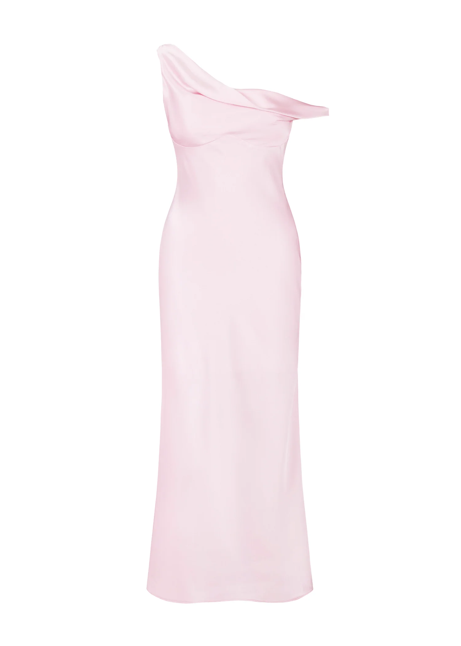 Draela One Shoulder Midi Dress - Pink - Honorern