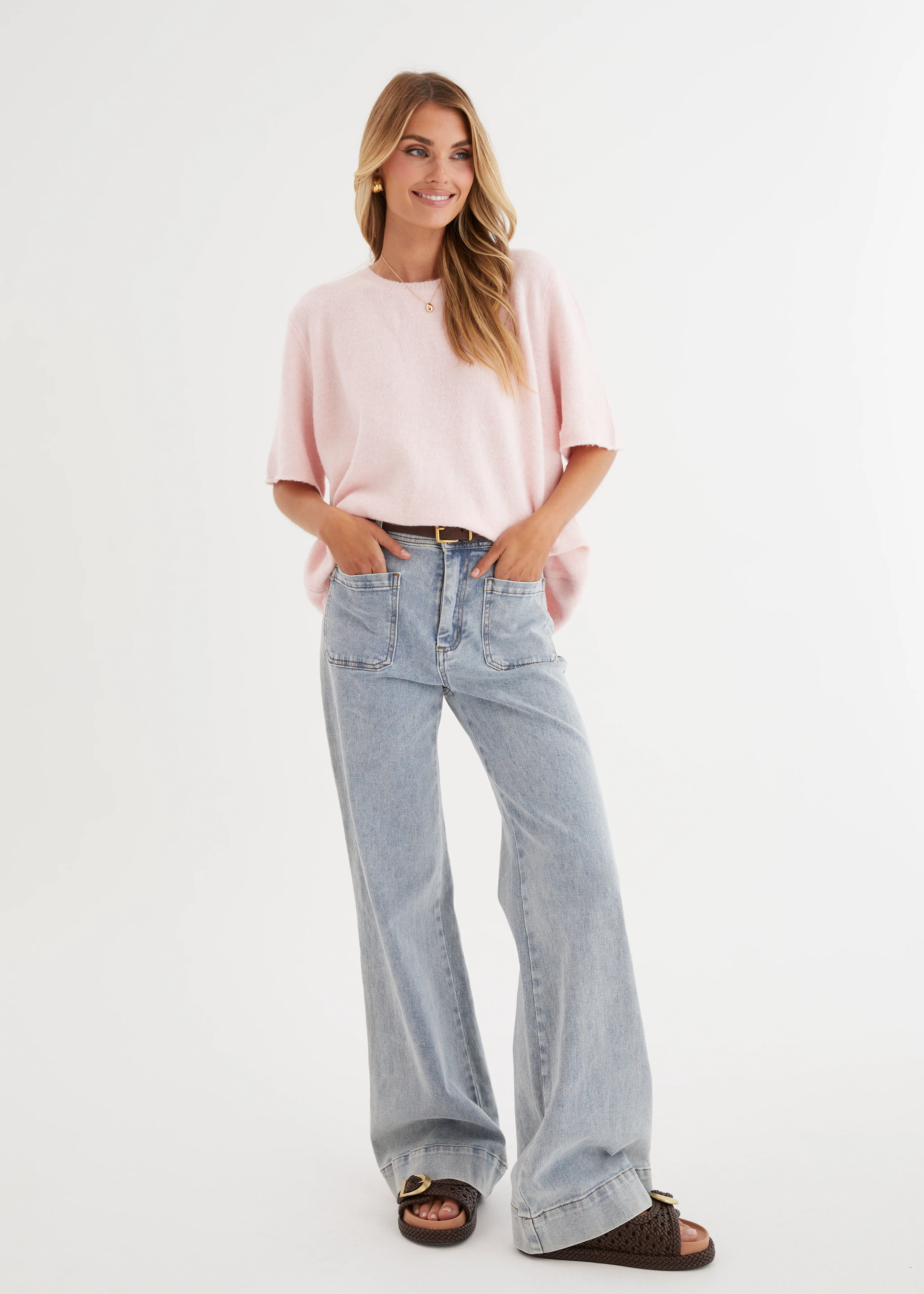 Ebonie Knit Tee - Pink - Honorern