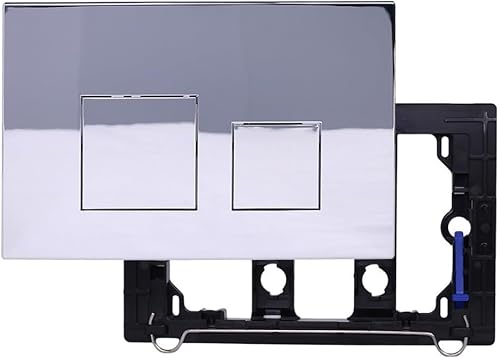 Placca di scarico per bagno, con doppia piastra di scarico per WC, compatibile con modelli GEBERIT, accessorio da bagno (cromato) - Honorern