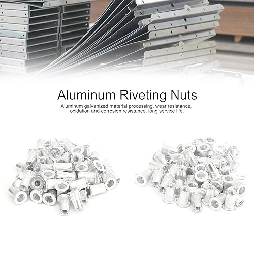 Dadi per rivetti a strappo rivestiti da 100 pezzi Testa piatta in alluminio e dado per rivetti verticali M3(M5*100pcs) - Honorern
