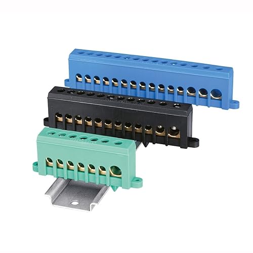 Morsettiera isolata per barra din, 12 contatti, 1x35 mm2-1x25 mm2-10x16 mm2, blu - Elettrocanali EC890051 - Honorern