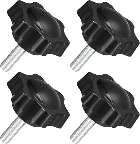 4pz M6 x 20mm Pomelli a Stella, Manopola Serraggio a Forma Esagonale Plastica Vite Manopola Ricambio Serraggio Manuale per Sostituzione Manopola Base Ombrellone - Honorern