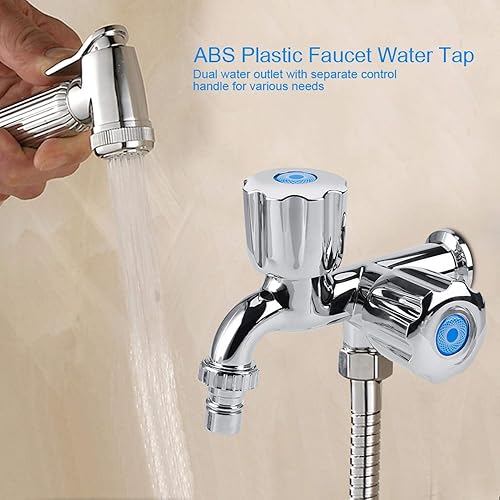 Rubinetto per Lavatrice, Rubinetto per Piscina con Montaggio A Parete Rubinetto A Doppia Maniglia E Uscita Singola per Acqua Fredda per Lavabo da Bagno Giardino Esterno (Tipo 01) - Honorern