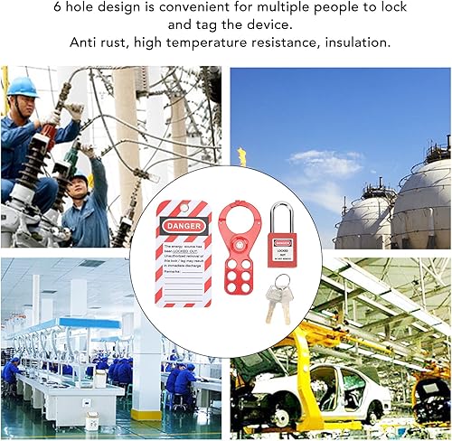 Lockout Tagout Kit, Lockout Tagout Set di Serrature, Kit di Blocco Elettrico Tagout, Lucchetti di Sicurezza, Con Lucchetto di Sicurezza Hasp(Grillo da 1 pollice/25 mm) - Honorern