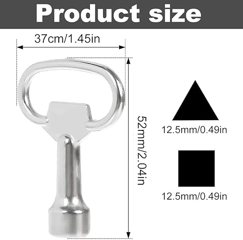 YHIJSR 4 Pezzi Chiave Triangolo/Quattro, Chiave Triangolare/Quattro in Metallo, Chiave della Casella del Contatore, Chiave Triangolare/Quattro, Chiave Triangolare, Chiave del Contatore del Gas - Honorern