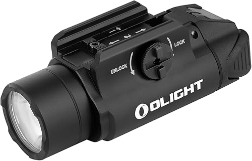 OLIGHT PL-3S Torcia 1000 Lumen Portata 200 m Lampada da Binario Compatta con Binari Regolabili, Leggera ed Ecologica per Campeggio Outdoor Cerca Caccia Lavoro Notturno (Nero) - Honorern