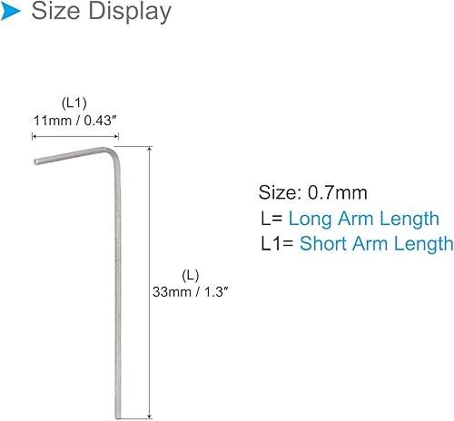 Chiave Esagonale a Brugola a Forma di L, 0,7mm Metrica, CR-V Testa Esagonale a Forma di L - (Applicazioni: per Riparazioni Domestiche Manutenzione Meccanica), 5pz - Honorern