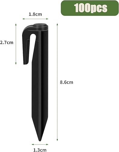 Picchetti Per Robot Tagliaerba, set da 100, Fissaggio Thread Robot Rasaerba, ancoraggi a terra, attacco per ganci per rasaerba robotizzati, per cavo perimetrale, cavo di ricerca, portacavo - Honorern