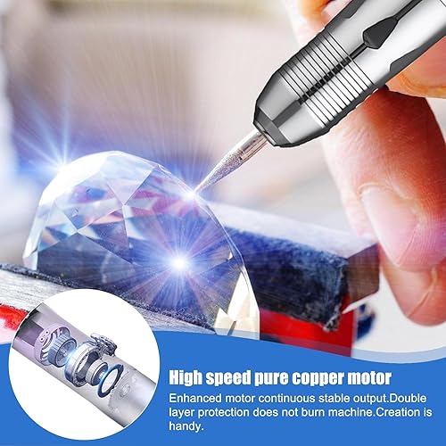 Penna per incisione elettrica: kit di strumenti per incisione ricaricabile, mini strumento per incisione con accessori per incisione, penna per incisione, penna per incisione rotante, penna per - Honorern