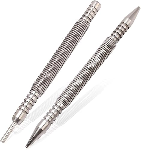 Saipor Set di 2 punzoni per rimozione di perni a doppia testa e set di punzoni per rimozione di cerniere, 3/32 'e 1/16' teste Set di chiodi a molla senza martello, 3500 PSI Striking Force Spring - Honorern
