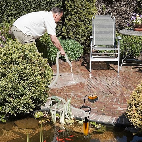 Pompe Sommerse, Pompa Sommersa a Batteria per Makita 18V, Portata Max 1800 L/H, Prevalenza Max 3m, Portatile Pompa Sommersa con Tubo Dell'acqua da 5m per Acque Chiare e Sporca (Batteria non Inclusa) - Honorern