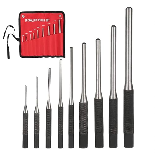Tissting Set di Punzoni Centrali da 9 Pezzi, Set di Punzoni a Rullo Professionali in Acciaio Kit di Strumenti per Fori di Marcatura con Custodia - Honorern